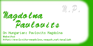 magdolna pavlovits business card